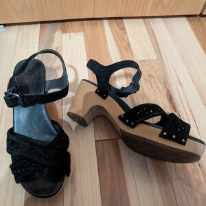 UGG Black Chunky Platform Sandals